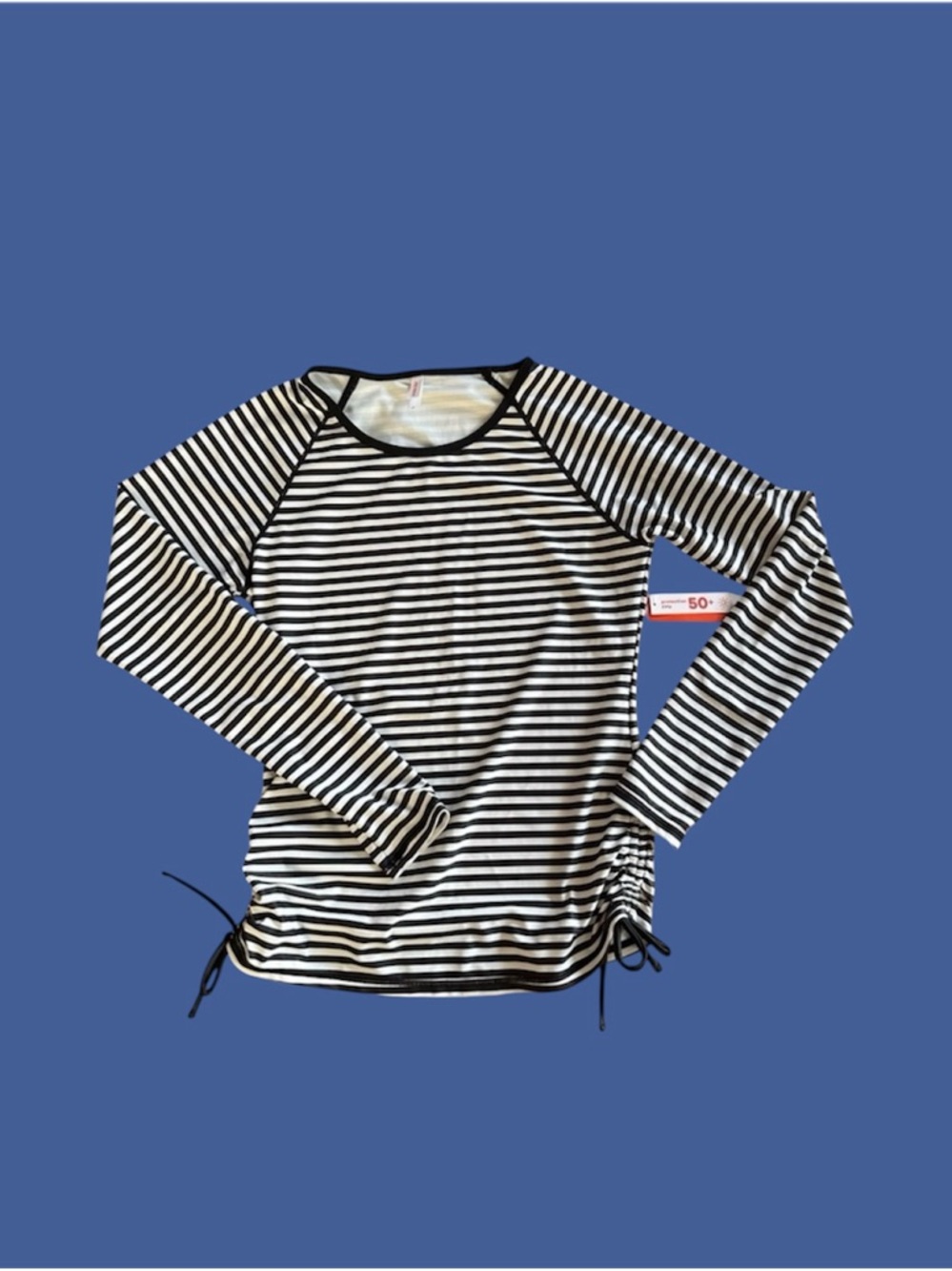 🆕 Rash guard, black and white striped.